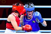 7 June 2021; Kellie Harrington of Ireland, right, and Esra Yildiz of Turkey in their lightweight 60kg semi-final bout on day four of the Road to Tokyo European Boxing Olympic qualifying event at Le Grand Dome in Paris, France. Photo by Baptiste Fernandez/Sportsfile