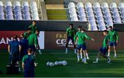 7 June 2021; John Egan and team-mates during a Republic of Ireland training session at Szusza Ferenc Stadion in Budapest, Hungary. Photo by Alex Nicodim/Sportsfile