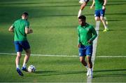 7 June 2021; Chiedozie Ogbene during a Republic of Ireland training session at Szusza Ferenc Stadion in Budapest, Hungary. Photo by Alex Nicodim/Sportsfile