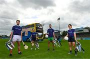 8 June 2021; At the launch of the Go-Ahead Dublin GAA Leagues and Championships at Parnell Park in Dublin, are from left, to right, Dublin and Cuala hurler Jake Malone, Dublin and St Jude's camogie player Hannah Hegarty, Dublin and Ballymun Kickhams footballer James McCarthy and Dublin and Foxrock Cabinteely ladies footballer Niamh Collins. Go-Ahead Ireland are proud to announce their continued dedication to the community by means of partnering with Dublin GAA for the next three years.  Photo by Ramsey Cardy/Sportsfile