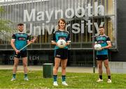 8 June 2021; Maynooth University GAA players Meath footballer Mary Kate Lynch with, from left, Kilkenny hurler Conor Drennan and Kildare footballer Shane O'Sullivan at the launch of the new scholarship agreement between the Gaelic Players Association (GPA) and Maynooth University. Under the agreement, four fully-funded scholarships will be available to inter-county players annually, with successful applicants to be known as ‘Maynooth University/GPA Scholars’. Photo by Matt Browne/Sportsfile