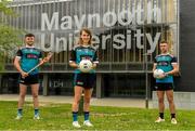 8 June 2021; Maynooth University GAA players Meath footballer Mary Kate Lynch with, from left, Kilkenny hurler Conor Drennan and Kildare footballer Shane O'Sullivan at the launch of the new scholarship agreement between the Gaelic Players Association (GPA) and Maynooth University. Under the agreement, four fully-funded scholarships will be available to inter-county players annually, with successful applicants to be known as ‘Maynooth University/GPA Scholars’. Photo by Matt Browne/Sportsfile