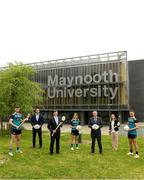 8 June 2021; Dr John McGinnity, centre, Maynooth University Admissions Officer, pictured with, from left, Maynooth University GAA players Kilkenny hurler Conor Drennan, Tom Parsons, recently appointed CEO of the GPA, Paul Davis, Maynooth University Head of Sport, Meath footballer Mary Kate Lynch, Jenny Duffy, GAA Development Manager at Maynooth University and Kildare footballer Shane O'Sullivan at the launch of the new scholarship agreement between the Gaelic Players Association (GPA) and Maynooth University. Under the agreement, four fully-funded scholarships will be available to inter-county players annually, with successful applicants to be known as ‘Maynooth University/GPA Scholars’. Photo by Matt Browne/Sportsfile