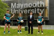8 June 2021; Paul Davis, Maynooth University Head of Sport, pictured with, from left, Maynooth University GAA players Kilkenny hurler Conor Drennan, Meath footballer Mary Kate Lynch and Kildare footballer Shane O'Sullivan at the launch of the new scholarship agreement between the Gaelic Players Association (GPA) and Maynooth University. Under the agreement, four fully-funded scholarships will be available to inter-county players annually, with successful applicants to be known as ‘Maynooth University/GPA Scholars’. Photo by Matt Browne/Sportsfile