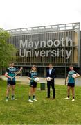 8 June 2021; Tom Parsons, recently appointed CEO of the GPA, pictured with, from left, Maynooth University GAA players Kilkenny hurler Conor Drennan, Meath footballer Mary Kate Lynch and Kildare footballer Shane O'Sullivan at the launch of the new scholarship agreement between the Gaelic Players Association (GPA) and Maynooth University. Under the agreement, four fully-funded scholarships will be available to inter-county players annually, with successful applicants to be known as ‘Maynooth University/GPA Scholars’. Photo by Matt Browne/Sportsfile