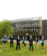 8 June 2021; Dr John McGinnity, centre, Maynooth University Admissions Officer, pictured with, from left, Maynooth University GAA players Kilkenny hurler Conor Drennan, Tom Parsons, recently appointed CEO of the GPA, Paul Davis, Maynooth University Head of Sport, Meath footballer Mary Kate Lynch, Jenny Duffy, GAA Development Manager at Maynooth University and Kildare footballer Shane O'Sullivan at the launch of the new scholarship agreement between the Gaelic Players Association (GPA) and Maynooth University. Under the agreement, four fully-funded scholarships will be available to inter-county players annually, with successful applicants to be known as ‘Maynooth University/GPA Scholars’. Photo by Matt Browne/Sportsfile