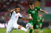 8 June 2021; Akos Kecskes of Hungary and Jason Knight of Republic of Ireland during the international friendly match between Hungary and Republic of Ireland at Szusza Ferenc Stadion in Budapest, Hungary. Photo by Alex Nicodim/Sportsfile