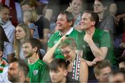 8 June 2021; Republic of Ireland supporters during the international friendly match between Hungary and Republic of Ireland at Szusza Ferenc Stadion in Budapest, Hungary. Photo by Alex Nicodim/Sportsfile