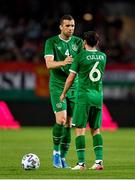 8 June 2021; Shane Duffy and Josh Cullen of Republic of Ireland during the international friendly match between Hungary and Republic of Ireland at Szusza Ferenc Stadion in Budapest, Hungary. Photo by Alex Nicodim/Sportsfile