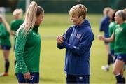 8 June 2021; Manager Vera Pauw and Aoife Colvill during a Republic of Ireland women training session at Versalavollur in Reykjavik, Iceland. Photo by Eythor Arnason/Sportsfile