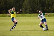 8 June 2021; Roma McLaughlin and Megan Connolly, left, during a Republic of Ireland women training session at Versalavollur in Reykjavik, Iceland. Photo by Eythor Arnason/Sportsfile