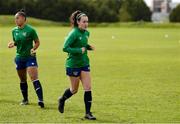 8 June 2021; Roma McLaughlin and Rianna Jarrett, left, during a Republic of Ireland women training session at Versalavollur in Reykjavik, Iceland. Photo by Eythor Arnason/Sportsfile