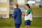 8 June 2021; Jessica Ziu and assistant coach Eileen Gleeson during a Republic of Ireland women training session at Versalavollur in Reykjavik, Iceland. Photo by Eythor Arnason/Sportsfile