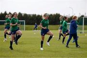 8 June 2021; Ciara Grant, left, and Denise O'Sullivan during a Republic of Ireland women training session at Versalavollur in Reykjavik, Iceland. Photo by Eythor Arnason/Sportsfile