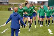 8 June 2021; Claire Walsh, right, and Megan Connolly during a Republic of Ireland women training session at Versalavollur in Reykjavik, Iceland. Photo by Eythor Arnason/Sportsfile