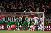 8 June 2021; Republic of Ireland goalkeeper Caoimhin Kelleher makes a save during the international friendly match between Hungary and Republic of Ireland at Szusza Ferenc Stadion in Budapest, Hungary. Photo by Alex Nicodim/Sportsfile