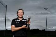 9 June 2021; Gráinne Egan of Offaly with the PwC GPA Women's Player of the Month in Camogie at Tullamore GAA club in Offaly.  Photo by Piaras Ó Mídheach/Sportsfile