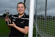 9 June 2021; Gráinne Egan of Offaly with the PwC GPA Women's Player of the Month in Camogie at Tullamore GAA club in Offaly.  Photo by Piaras Ó Mídheach/Sportsfile