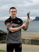 9 June 2021; Antrim hurler Ciaran Clarke with his PwC GAA / GPA Player of the Month award in Hurling for May 2021 in Ballycastle, County Antrim.  Photo by Harry Murphy/Sportsfile