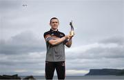 9 June 2021; Antrim hurler Ciaran Clarke with his PwC GAA / GPA Player of the Month award in Hurling for May 2021 in Ballycastle, County Antrim.  Photo by Harry Murphy/Sportsfile