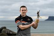 9 June 2021; Antrim hurler Ciaran Clarke with his PwC GAA / GPA Player of the Month award in Hurling for May 2021 in Ballycastle, County Antrim.  Photo by Harry Murphy/Sportsfile