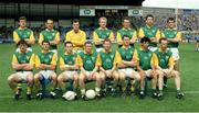 2 June 1991; The Meath team, back row from left, Colm O'Rourke, Mick Lyons, Michael McQuillan, Martin O'Connell, Brian Stafford, Liam Hayes and David Beggy, with, front from left, PJ Gillic, Terry Ferguson, Bernard Flynn, Tommy Dowd, Robbie O'Malley, Liam Harnan, Kevin Foley and Sean Kelly before the Leinster Senior Football Championship Preliminary Round match between Dublin and Meath at Croke Park in Dublin. Photo by Ray McManus/Sportsfile