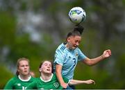 9 June 2021; Tierna Bell of Northern Ireland in action against Aoife Horgan of Republic of Ireland during the Women's U19 International Friendly between Republic of Ireland and Northern Ireland at AUL Complex in Dublin. Photo by Piaras Ó Mídheach/Sportsfile