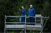 9 June 2021; Republic of Ireland assistant coach Keith O'Halloran and video analyst Kara Huxley during the Women's U19 International Friendly between Republic of Ireland and Northern Ireland at AUL Complex in Dublin. Photo by Piaras Ó Mídheach/Sportsfile