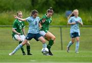 9 June 2021; Rhyleigh Marks of Northern Ireland in action against Rebecca Watkins of Republic of Ireland during the Women's U19 International Friendly between Republic of Ireland and Northern Ireland at AUL Complex in Dublin. Photo by Piaras Ó Mídheach/Sportsfile