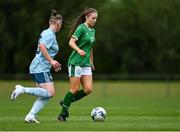 9 June 2021; Rebecca Watkins of Republic of Ireland in action against Shona Davis of Northern Ireland during the Women's U19 International Friendly between Republic of Ireland and Northern Ireland at AUL Complex in Dublin. Photo by Piaras Ó Mídheach/Sportsfile