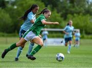 9 June 2021; Rebecca Watkins of Republic of Ireland in action against Talia Keenan of Northern Ireland during the Women's U19 International Friendly between Republic of Ireland and Northern Ireland at AUL Complex in Dublin. Photo by Piaras Ó Mídheach/Sportsfile