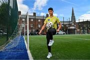 10 June 2021; Football For Unity player and a refugee residing in Ireland from Palestine, Tareq Altourk, at the launch of the Football for Unity Festival which will take place at venues across the north east inner city of Dublin from Monday 14th of June to Friday 16th of July. The Football for Unity Festival aims to foster the social inclusion of third-country nationals sustainably through active participation in football-based initiatives. For more information visit - www.footballforunity.ie”.  Photo by Brendan Moran/Sportsfile