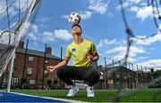 10 June 2021; Football For Unity player and a refugee residing in Ireland from Palestine, Tareq Altourk, at the launch of the Football for Unity Festival which will take place at venues across the north east inner city of Dublin from Monday 14th of June to Friday 16th of July. The Football for Unity Festival aims to foster the social inclusion of third-country nationals sustainably through active participation in football-based initiatives. For more information visit - www.footballforunity.ie”.  Photo by Brendan Moran/Sportsfile