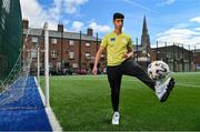 10 June 2021; Football For Unity player and a refugee residing in Ireland from Palestine, Tareq Altourk, at the launch of the Football for Unity Festival which will take place at venues across the north east inner city of Dublin from Monday 14th of June to Friday 16th of July. The Football for Unity Festival aims to foster the social inclusion of third-country nationals sustainably through active participation in football-based initiatives. For more information visit - www.footballforunity.ie”.  Photo by Brendan Moran/Sportsfile