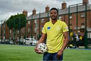 10 June 2021; Mehari Kahasay at the launch of the Football for Unity Festival which will take place at venues across the north east inner city of Dublin from Monday 14th of June to Friday 16th of July. The Football for Unity Festival aims to foster the social inclusion of third-country nationals sustainably through active participation in football-based initiatives. For more information visit - www.footballforunity.ie”.  Photo by Brendan Moran/Sportsfile