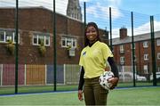 10 June 2021; Mariama Kamari at the launch of the Football for Unity Festival which will take place at venues across the north east inner city of Dublin from Monday 14th of June to Friday 16th of July. The Football for Unity Festival aims to foster the social inclusion of third-country nationals sustainably through active participation in football-based initiatives. For more information visit - www.footballforunity.ie”.  Photo by Brendan Moran/Sportsfile