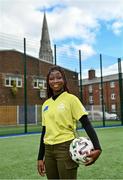 10 June 2021; Mariama Kamari at the launch of the Football for Unity Festival which will take place at venues across the north east inner city of Dublin from Monday 14th of June to Friday 16th of July. The Football for Unity Festival aims to foster the social inclusion of third-country nationals sustainably through active participation in football-based initiatives. For more information visit - www.footballforunity.ie”.  Photo by Brendan Moran/Sportsfile