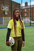 10 June 2021; Mariama Kamari at the launch of the Football for Unity Festival which will take place at venues across the north east inner city of Dublin from Monday 14th of June to Friday 16th of July. The Football for Unity Festival aims to foster the social inclusion of third-country nationals sustainably through active participation in football-based initiatives. For more information visit - www.footballforunity.ie”.  Photo by Brendan Moran/Sportsfile