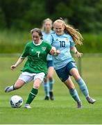 9 June 2021; Aoife Horgan of Republic of Ireland in action against Abbie McHenry of Northern Ireland during the Women's U19 International Friendly between Republic of Ireland and Northern Ireland at AUL Complex in Dublin. Photo by Piaras Ó Mídheach/Sportsfile