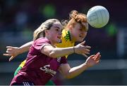 6 June 2021; Andrea Trill of Galway in action against Evelyn McGinley of Donegal during the Lidl Ladies Football National League match between Galway and Donegal at Tuam Stadium in Tuam, Galway. Photo by Piaras Ó Mídheach/Sportsfile