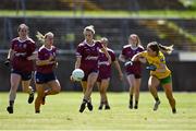 6 June 2021; Megan Glynn of Galway in action against Niamh Carr of Donegal during the Lidl Ladies Football National League match between Galway and Donegal at Tuam Stadium in Tuam, Galway. Photo by Piaras Ó Mídheach/Sportsfile