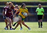 6 June 2021; Emer Gallagher of Donegal in action against Kate Slevin of Galway during the Lidl Ladies Football National League match between Galway and Donegal at Tuam Stadium in Tuam, Galway. Photo by Piaras Ó Mídheach/Sportsfile