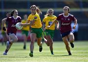 6 June 2021; Amy Boyle Carr of Donegal in action against Sophie Healy of Galway during the Lidl Ladies Football National League match between Galway and Donegal at Tuam Stadium in Tuam, Galway. Photo by Piaras Ó Mídheach/Sportsfile