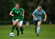 9 June 2021; Rebecca Watkins of Republic of Ireland in action against Abbie McHenry of Northern Ireland during the Women's U19 International Friendly between Republic of Ireland and Northern Ireland at AUL Complex in Dublin. Photo by Piaras Ó Mídheach/Sportsfile