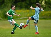 9 June 2021; Melissa O'Kane of Republic of Ireland in action against Keri Halliday of Northern Ireland during the Women's U19 International Friendly between Republic of Ireland and Northern Ireland at AUL Complex in Dublin. Photo by Piaras Ó Mídheach/Sportsfile