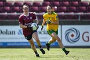 6 June 2021; Nicola Ward of Galway in action against Anne Marie Logue of Donegal during the Lidl Ladies Football National League match between Galway and Donegal at Tuam Stadium in Tuam, Galway. Photo by Piaras Ó Mídheach/Sportsfile