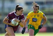 6 June 2021; Mairéad Seoighe of Galway in action against Nicole McLaughlin of Donegal during the Lidl Ladies Football National League match between Galway and Donegal at Tuam Stadium in Tuam, Galway. Photo by Piaras Ó Mídheach/Sportsfile