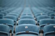 10 June 2021; A general view of seating at the RDS Arena ahead of Leinster Rugby's Guinness PRO14 Rainbow Cup game against Dragons on Friday, 11 June. The game has been designated a test event by the Irish Government whereby 1,200 supporters will be allowed access to attend the match. Photo by Stephen McCarthy/Sportsfile