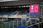 10 June 2021; A general view of the RDS Arena ahead of Leinster Rugby's Guinness PRO14 Rainbow Cup game against Dragons on Friday, 11 June. The game has been designated a test event by the Irish Government whereby 1,200 supporters will be allowed access to attend the match. Photo by Stephen McCarthy/Sportsfile