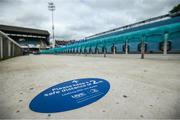 10 June 2021; Directional signage at the RDS Arena ahead of Leinster Rugby's Guinness PRO14 Rainbow Cup game against Dragons on Friday, 11 June. The game has been designated a test event by the Irish Government whereby 1,200 supporters will be allowed access to attend the match. Photo by Stephen McCarthy/Sportsfile